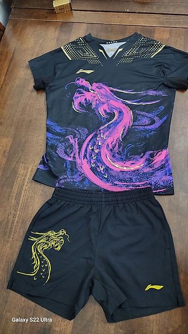 футболка lining: Спортивный комплект с драконом (футболка + шорты) оригинал Li-ning — 5