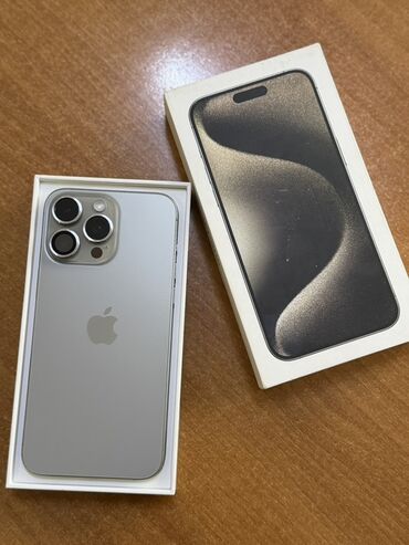 скупка телефонов бу: IPhone 15 Pro Max, Б/у, 256 ГБ, Natural Titanium, Коробка, 89 %