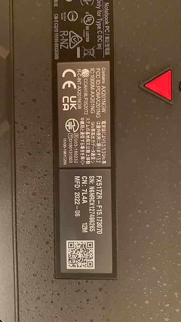 asus tuf gaming: İşlənmiş ASUS TUF Gaming, 15.6 ", Intel Core i7, 512 GB, Ünvandan götürmə, Ödənişli çatdırılma — 6