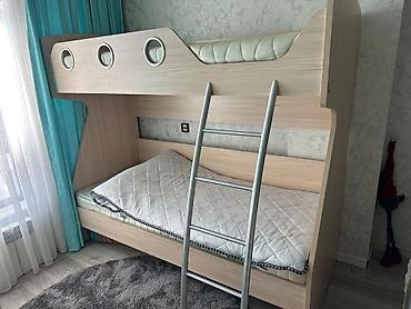 mebel ustu: Oğlan və qız üçün, İşlənmiş, Çarpayı, Matras ilə, Siyirməsiz, Laminat — 4