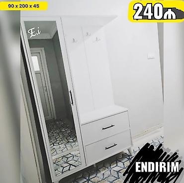 divar guzguleri: Yeni, 1 qapı, Güzgülü, Ağ, Açılan, Düz dolab — 1