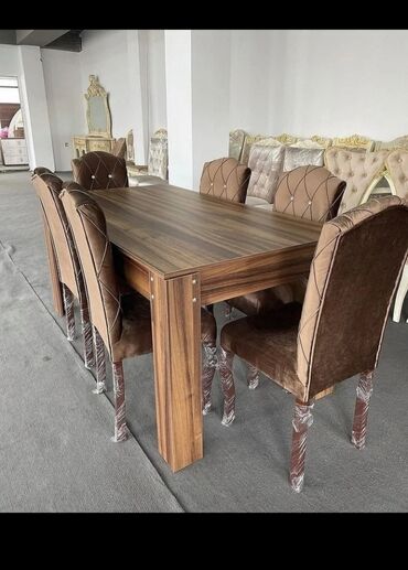 мебель бу баку: Для гостиной, Новый, Нераскладной, Прямоугольный стол, 6 стульев, Азербайджан