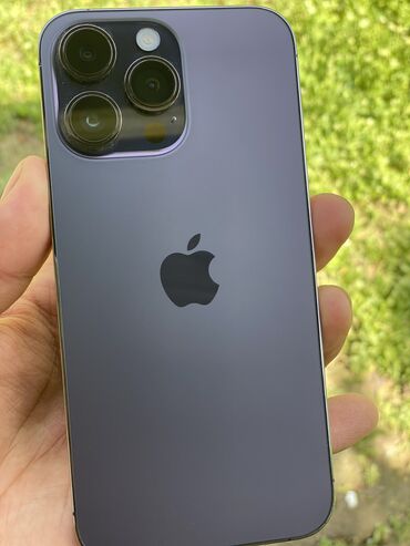 iphone 14 бу: IPhone 14 Pro Max, Колдонулган, 128 ГБ, Deep Purple, Заряддоочу түзүлүш, Коргоочу айнек, Каптама, 84 %