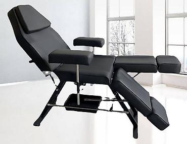 Medicinski nameštaj: Profesionalna kozmetička tatto medicinska stolica – crna — 1