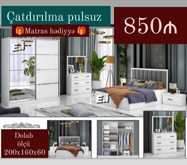 dest mebel: *Yataq Dəsti 850AZN💥* Matras hədiyyə 🎁 ✔️Rəng seçimi var *Şəhər