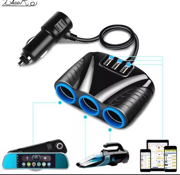 Auto oprema: Spliter Auto upaljac 12V-24V - 120W, USB 3 izlaza Auto soket Adapter — 13