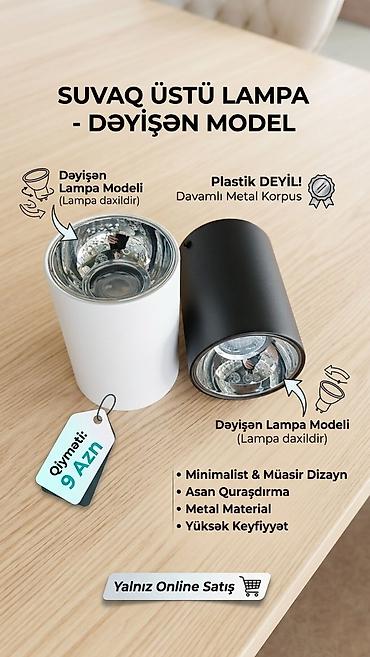 sensorlu lampa: Suvaq üstü lampa – dəyişən model - Minimalist və müasir dizayn - Asan — 1
