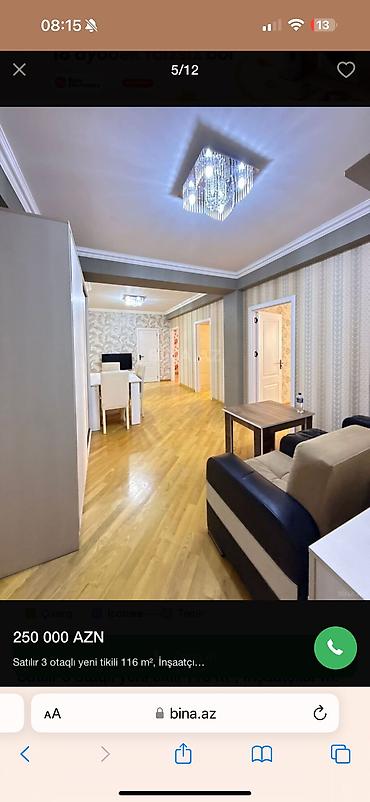 imislidə ev satilir: 3 otaqlı, Yeni tikili, m. İnşaatçılar, 116 kv. m — 6