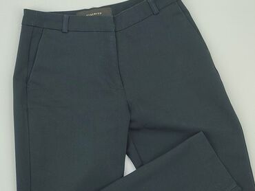 granatowe spodnie materiałowe damskie: Material trousers, Reserved, XS (EU 34), condition - Good