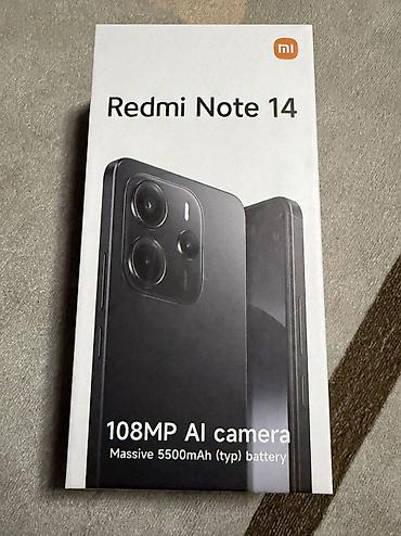 Мобильные телефоны: Redmi, Redmi Note 14, Б/у, 128 ГБ, цвет - Голубой, 2 SIM — 1