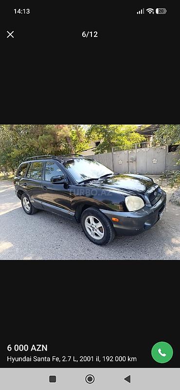 cpm maşın satışı: Hyundai Santa Fe: 2.7 l | 2001 il Ofrouder/SUV — 6