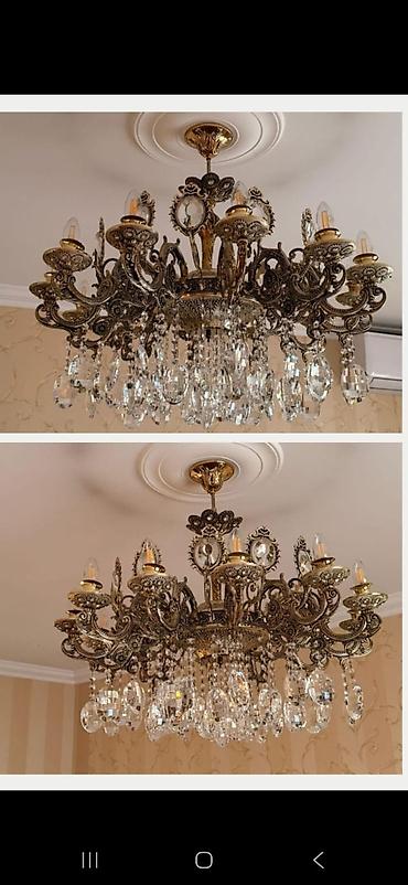 antika samdanlar: Çılçıraq, 10 və daha çox lampa, Metal — 1