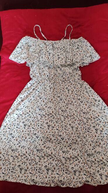 вязаные летние платья: Повседневное платье, Лето, Короткая модель, XL (EU 42)