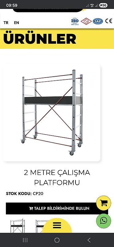 Alətlər: Alüminium mobil skafold (iskele) sistemi - Material: yüngül və — 10