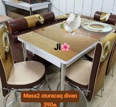 hazir metbex mebelleri: Künc divan və masa desti yeni mətbəx mebeli