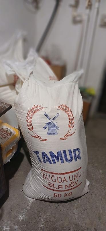 Un: Məhsul: TAMUR buğda unu – əla növ Qablaşdırma: 50 kq-lıq kisə — 2