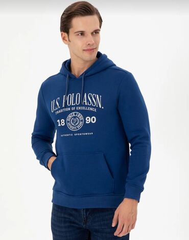 женские поло футболки: Мужская толстовка, U.S. Polo Assn, M (EU 38), цвет - Синий