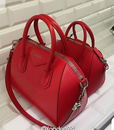 Givenchy Antigona Mini – qırmızı rəngli qadın çantası - Rəng: parlaq