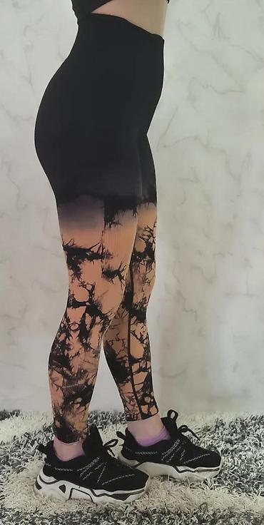 Helanke, biciklistički šortsevi: Ženske sportske helanke sa visokim strukom - Kroj: visok, širok pojas — 2