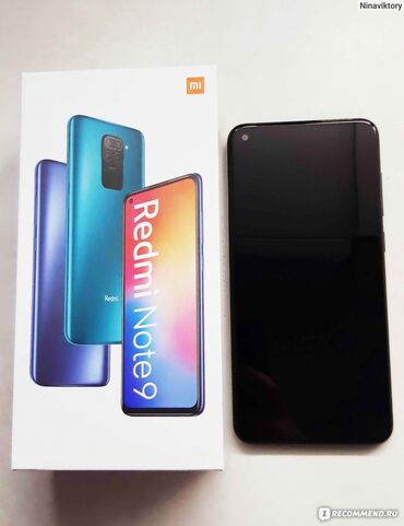 реми 9: Xiaomi, Redmi Note 9, Б/у, 128 ГБ, цвет - Синий, 1 SIM, 2 SIM