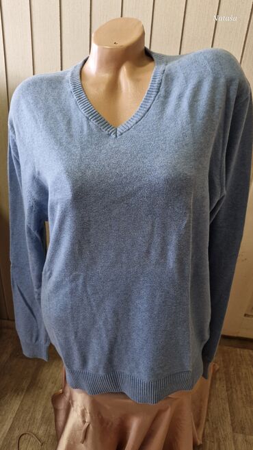 muski kardigan sa kapuljacom: Sweater, L (EU 52), C&A, color - Light blue, Cotton