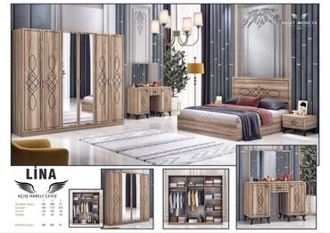 Кухонные гарнитуры: Двуспальная кровать, Шкаф, Трюмо, 2 тумбы, Турция, Новый