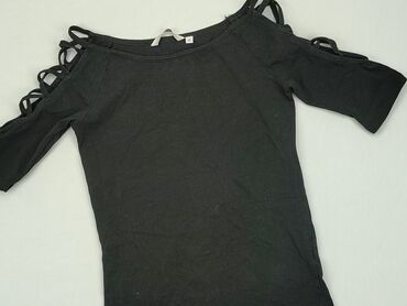 czarne bluzki z krótkim rekawem: Блуза жіноча, C&A, XS, стан - Хороший
