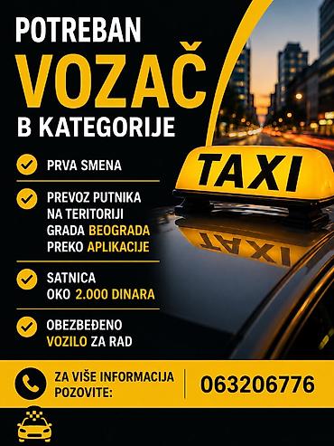 posao barajevo: Potreban vozač B kategorije.
Kontakt: 063/206-776 — 1