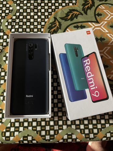 realme 9: Xiaomi Redmi 9, 32 ГБ, цвет - Черный, 
 Отпечаток пальца, Две SIM карты