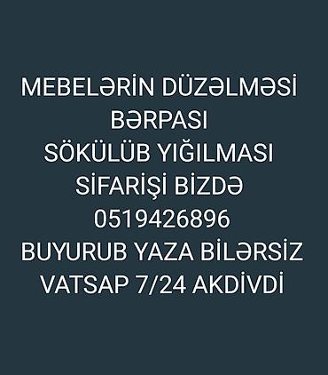 Mebel xidmətləri: Mebellərin təmiri, bərpası Pulsuz çatdırılma — 1