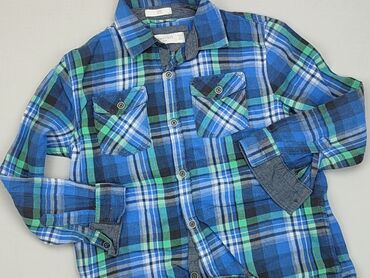 Shirts: Shirt 5-6 years, condition - Good, pattern - Cell, color - Light blue