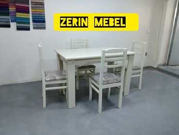 Masa və oturacaq dəstləri: Mətbəx üçün, Yeni, Dördbucaq masa, 4 stul — 8