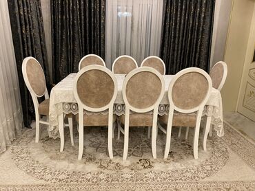 sezam azerbaijan: 8 nəfərlik stol stul Uzunu 2 metr açılır 2 metr yarım olur 2 il