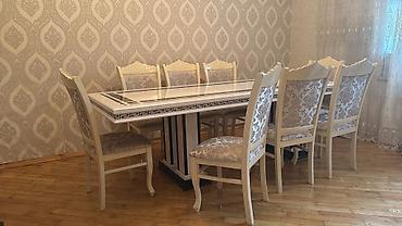 Mebel dəsti satılır Yemək otağı: - Zərif naxışlı, krem-ağ tonlarda