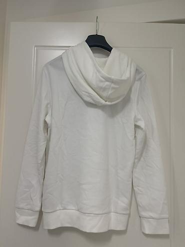 adidas ev geyimleri instagram: Adidas kapüşonlu sviter/hoodie - Rəng: ağ - Ön hissədə böyük qara — 2