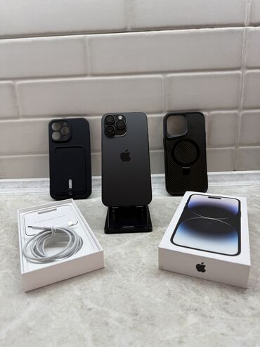 айыон 14 про: IPhone 14 Pro Max, Колдонулган, 512 ГБ, Кара, Коргоочу айнек, Каптама, Кабель, 87 %