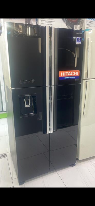 hitachi soyuducu qiymetleri: Yeni 4 qapılı Hitachi Soyuducu Satılır, rəng - Qara, Dispenserli