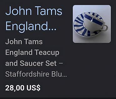 Solje engleske John Tams Staffordshire za kafu,caj iz 80ih godina at lalafo.rs — 2 Solje engleske John Tams Staffordshire za kafu,caj iz 80ih godina — 2