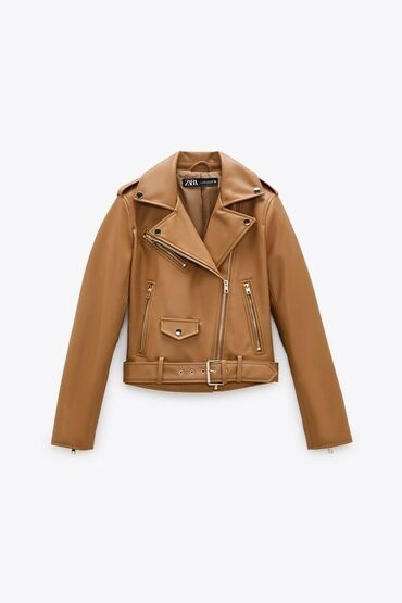 Digər: ZARA qadın motosiklet üslublu qısa süni dəridən kurtka 150€ya