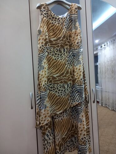 тигровое платье: Повседневное платье, Лето, Длинная модель, 2XL (EU 44), 3XL (EU 46), 4XL (EU 48)