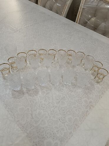 Çay dəstləri və servizlər: Çay dəsti, rəng - Boz, Şüşə — 18