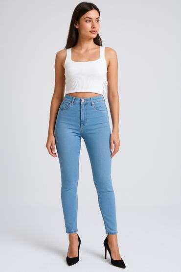 Women's Pants: Брюки, Defacto, M (EU 38), цвет - Голубой