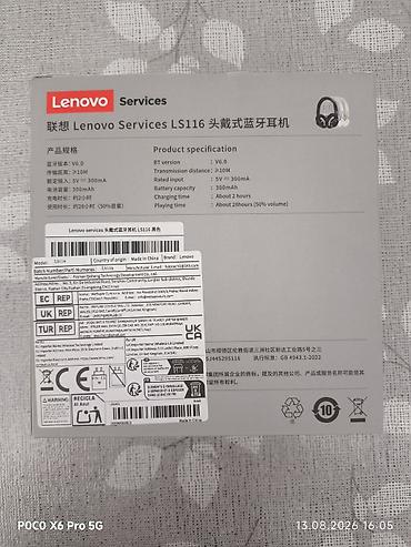 Qulaqcıqlar: Yeni Simsiz (Bluetooth) Qulaqcıqlar, Lenovo, rəng - Qara — 5