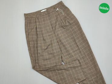 Spodnie: Spodnie XL (EU 42), stan - Bardzo dobry, wzór - Kratka, kolor - Brązowy
