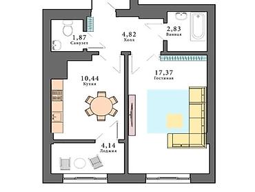 Продажа квартир: 1 комната, 40 м², Элитка, 9 этаж, Евроремонт — 11