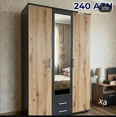 kohnə əşya: Üç qapılı paltar şkafı – güzgülü model - Ölçülər: Dərinlik 47 sm × — 1