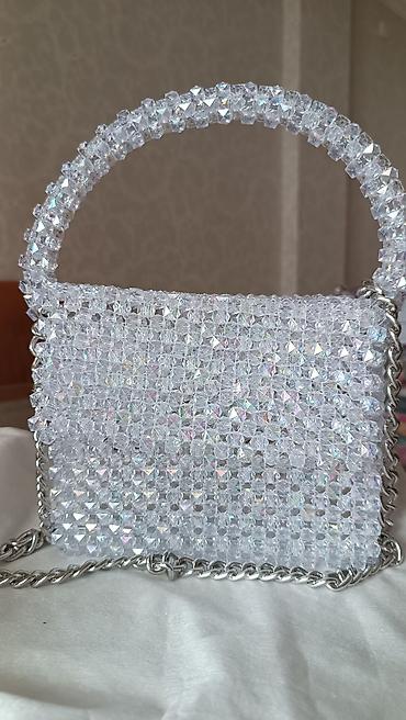 kral sep: Kristal boncuklu mini çanta - Material: Şəffaf, parıldayan — 2
