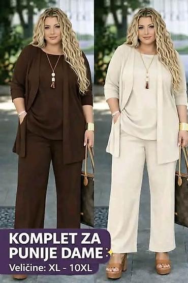 debeli dzemperi: Komplet iz 3 dela majica, kardigan, pantalone. Lagan,prijatan — 4