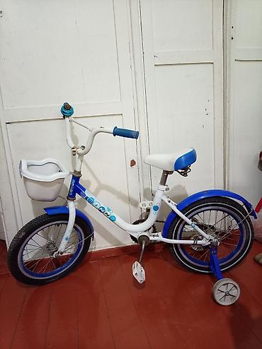 velo disk: Uşaq velosipedi – 14" təkərlər - Rəng: ağ–mavi - Ön tərəfdə praktik — 1