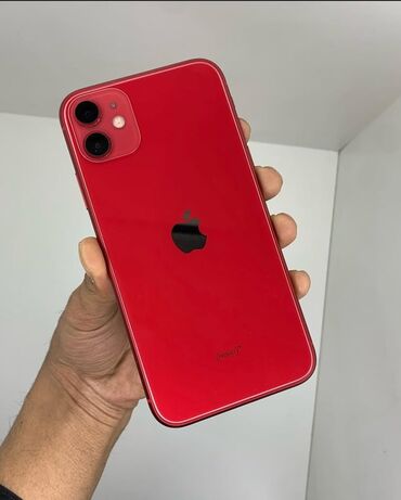 iphone 8 pluse: IPhone 11, Колдонулган, 64 ГБ, Кызыл, Заряддоочу түзүлүш, Коргоочу айнек, Каптама, 74 %